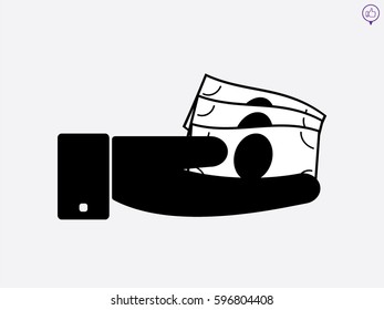 Money in hand, icon, vector illustration eps10