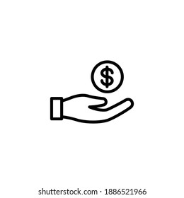 vector de icono de dinero en mano para web