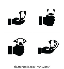 Money in the hand icons