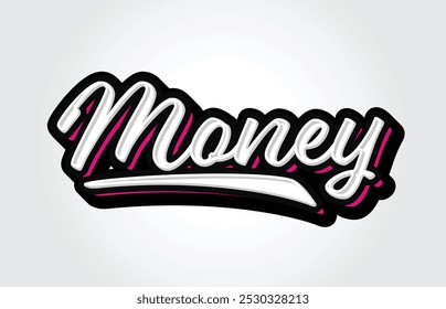 Money Hand Lettering Typography Vector Template