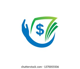 Money and Hand Logo Template, Icon, Symbol - Vector