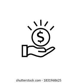 Money in hand vector icon