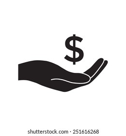 money in hand - vector icon