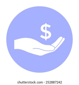 money in hand - vector icon
