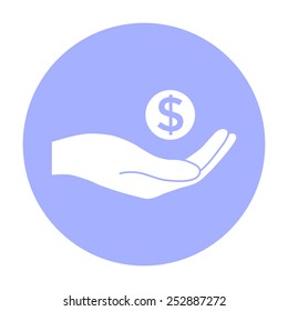 money in hand - vector icon