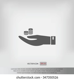 money in hand vector icon