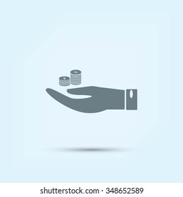 money in hand  vector icon
