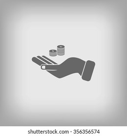 money in hand  vector icon