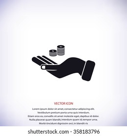 money in hand  vector icon
