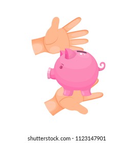 money in hands, vector