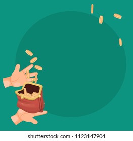 money in hands, vector