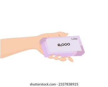 Money in the hands of a woman.
