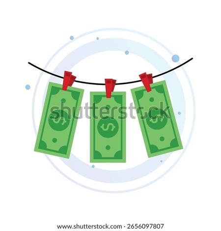 Money Hanging Vector Illustration. Money Laundering Concept Design.