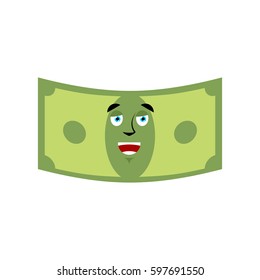 Money Happy Emotion. Cash Emoji Cheerful. Dollar Isolated