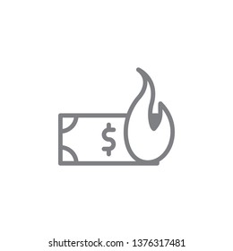 money harm outline icon. Elements of smoking activities illustration icon. Signs and symbols can be used for web, logo, mobile app, UI, UX on white background