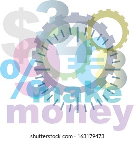 Money has to work. Vector illustration