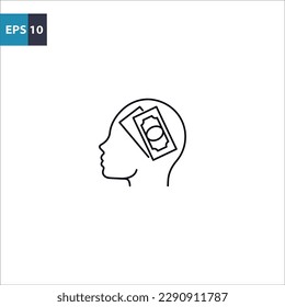 Icono de esquema de la cabeza Ilustración del vector