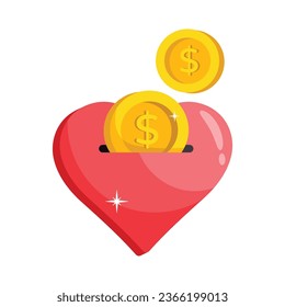 Money heart vector colorful stickers Icon Design illustration. EPS 10 File