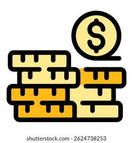 Money help icon. Outline Money help vector icon for web design isolated on white background color flat