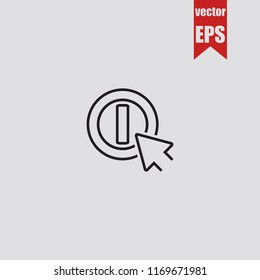 Money for hole thin line icon.Vector illustration.