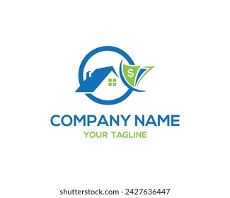 Money and home vector logo design modern graphics template.