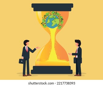 money in the hourglass and income. Exploiting business benefits from the environment