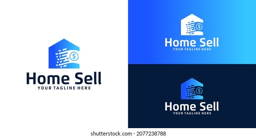 money and house logo design, house buying and selling logo