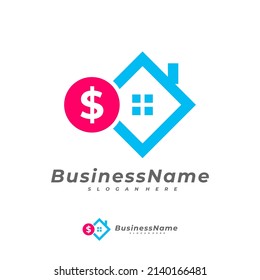 Money House logo vector template, Creative Money logo design concepts