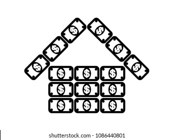 Money House. Vector Illustration.
