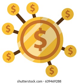 money hub flat icon
