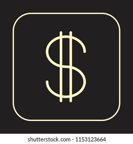 Money Icon. American dollar Symbol. Currency Exchange concept. Editable stroke flat icons. Simple thin line art logo. Business web app button. Vector illustration. 