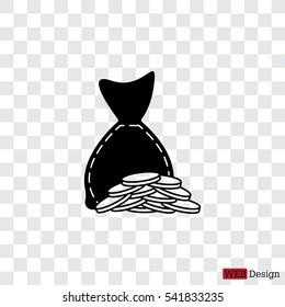 money icon. Bag and coins