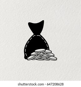 money icon. Bag and coins