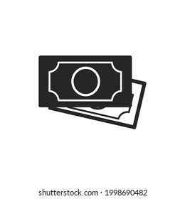 Money icon black. Vector symbol.