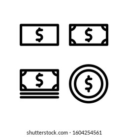 Money Icon. Business Icon Set Vector Logo Symbol.
