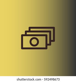 Money icon. Cash banknotes vector