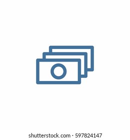 Money icon. Cash banknotes vector