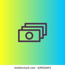 Money icon. Cash banknotes vector