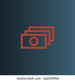 Money icon. Cash banknotes vector