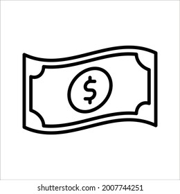 Money icon cash. vector illustration on white background. color editable