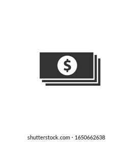 money icon cash. Vector sign on white background.