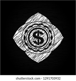 money icon with chalkboard texture