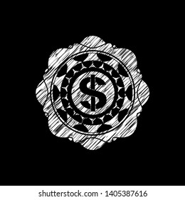 money icon with chalkboard texture