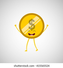 money icon character design 