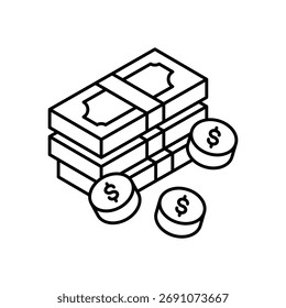 Icono de dinero limpio y Ilustración vectorial moderna