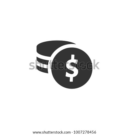 Money icon. Coin icon. Isolated vector.