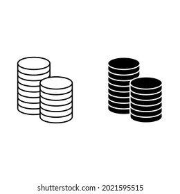 Icono del dinero. Icono vectorial de monedas