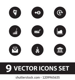 Money icon. collection of 9 money filled icons such as vegas, coin, dollar, envelope with dollar bill, check, bank. editable money icons for web and mobile.