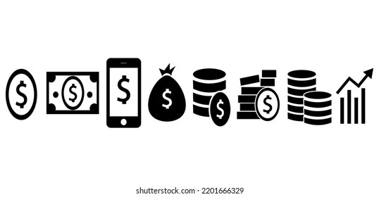 money icon. collection of high quality black style vector icons