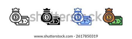 Money Icon Collection With Multiple Styles